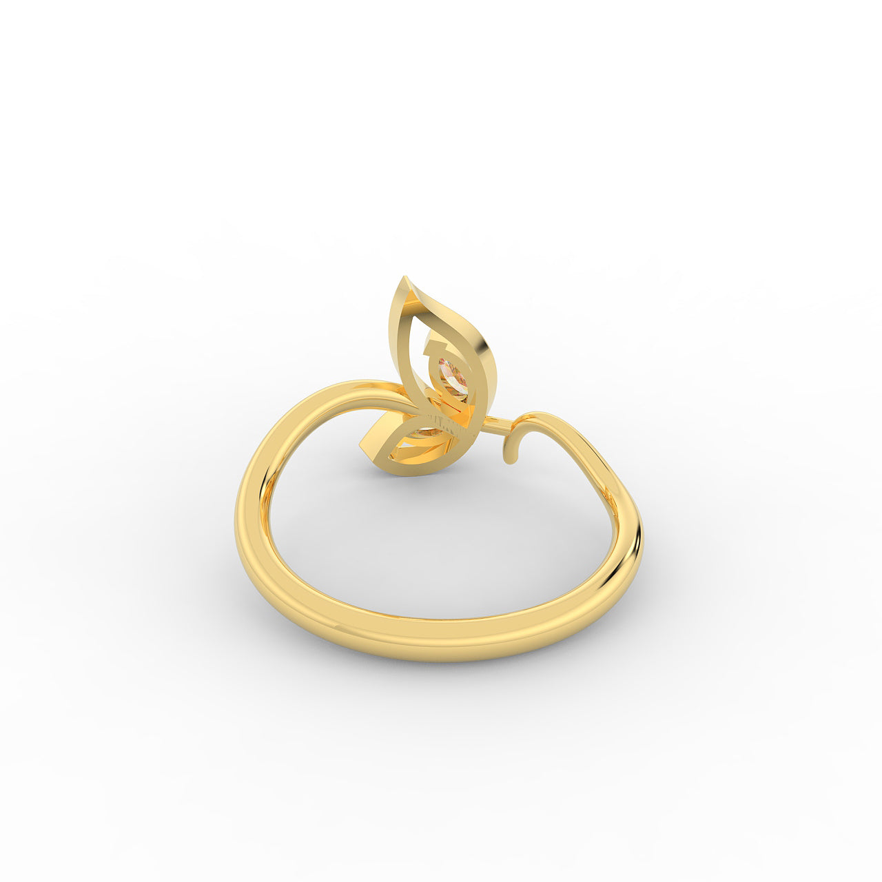 Sassy Winged Shaped Ring- Hallmarked 925 Sterling Silver Yellow Gold - sitabo
